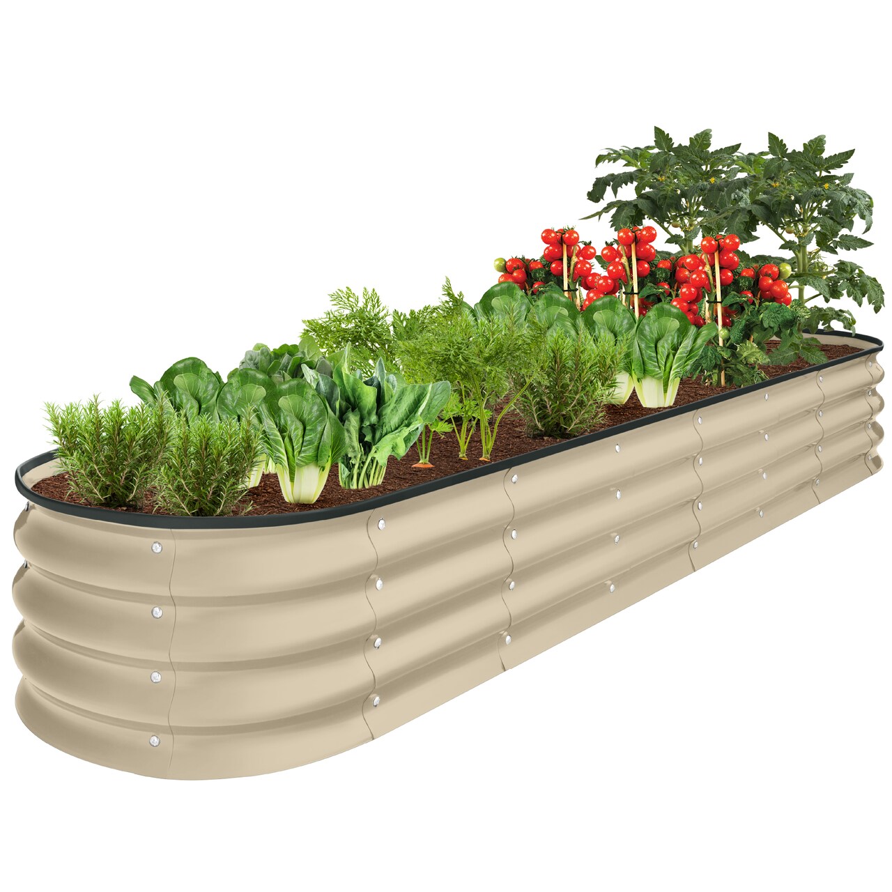 Best Choice Products 8x2x1ft Outdoor Metal Raised Oval Garden Bed, Planter Box for Vegetables, Flowers